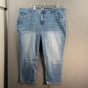 Candace Cameron Bure Cropped Straight Leg Jeans BigSur Med Wash, Plus 26